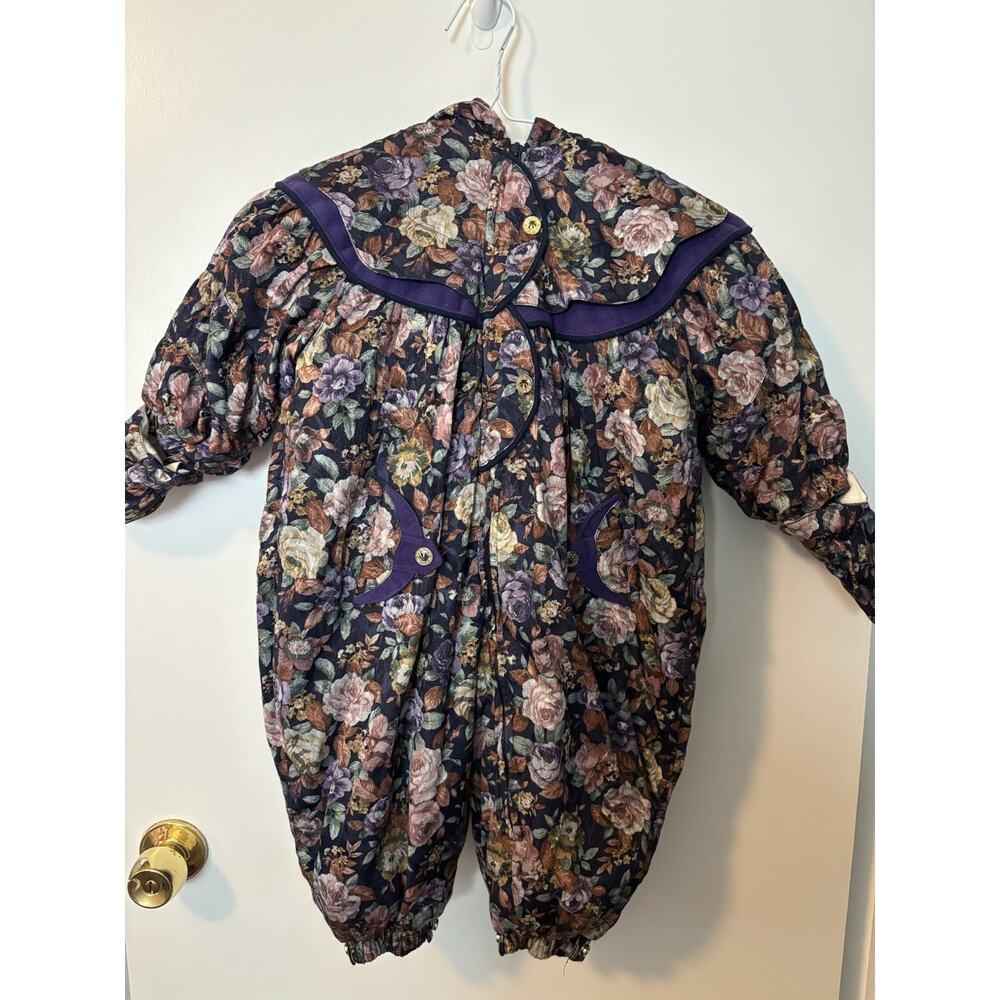 Vintage 90s Y2K Paisley Floral Giacca Baby Hooded Snow Jacket Size 24 Months